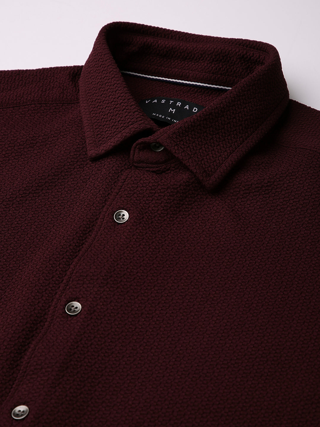Vintage Maroon Textured Elegance Shirt