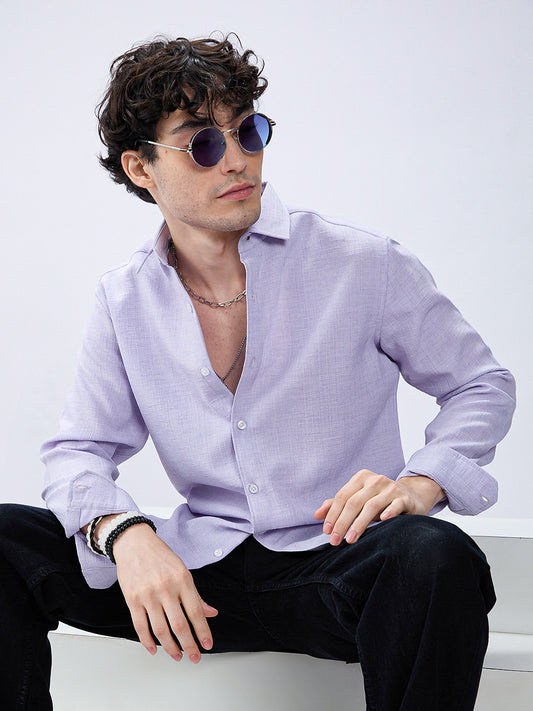 Classic Pastel Lavender Gridline Shirt