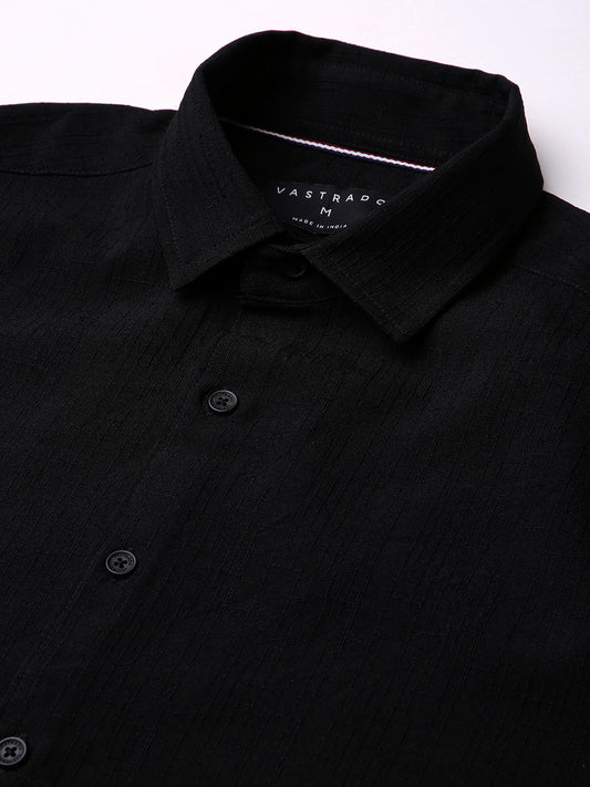 Onyx Black Refined Weave Shirt