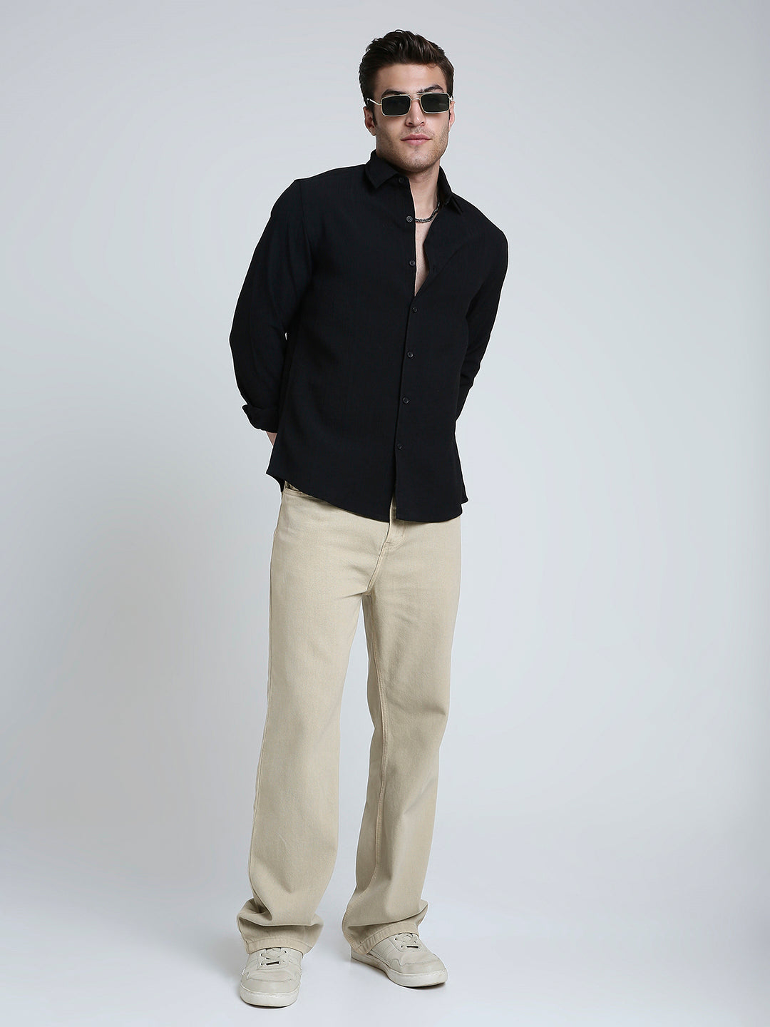 Onyx Black Refined Weave Shirt