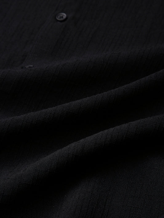 Onyx Black Refined Weave Shirt