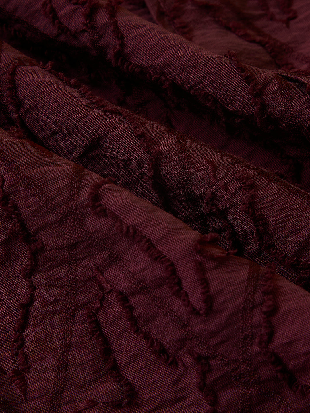 Maroon Mirage Lozenge Sculpted Frayed Shirt