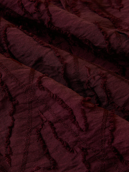 Maroon Mirage Lozenge Sculpted Frayed Shirt