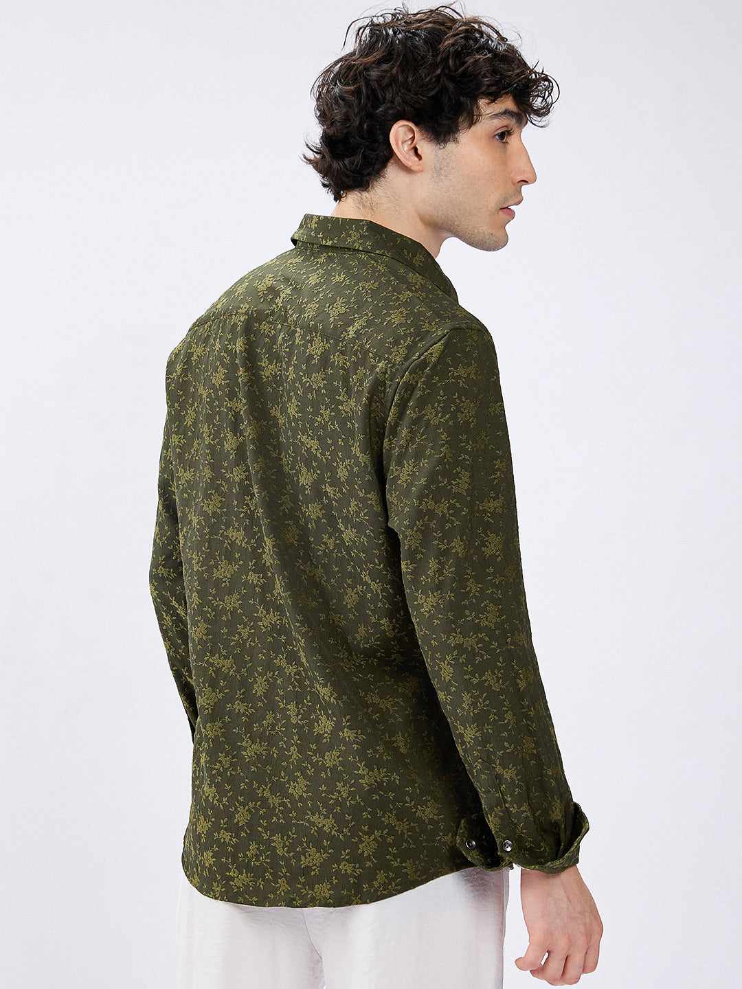 Twilight Green Botanic Veil Embossed Shirt