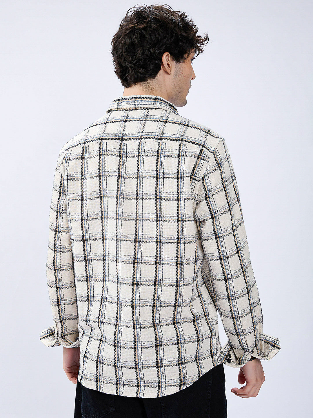 Rustic Crosshatch Plaid Checks Statement Shirt