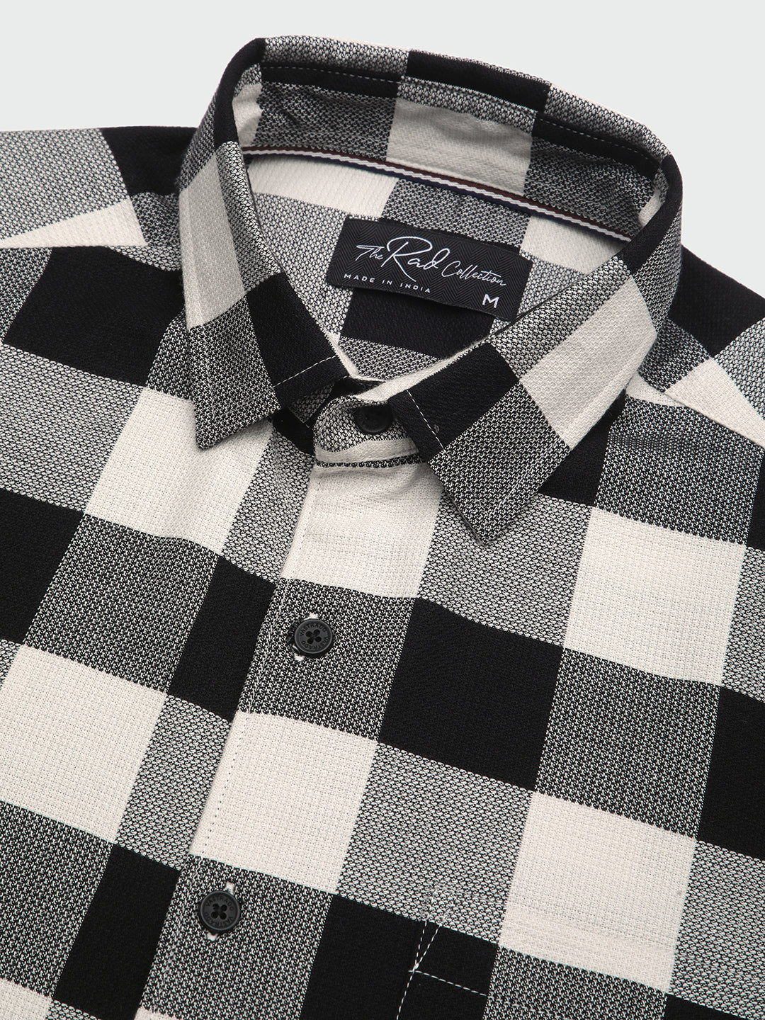 Premium Cotton Monochrome Box Grid Classic Shirt