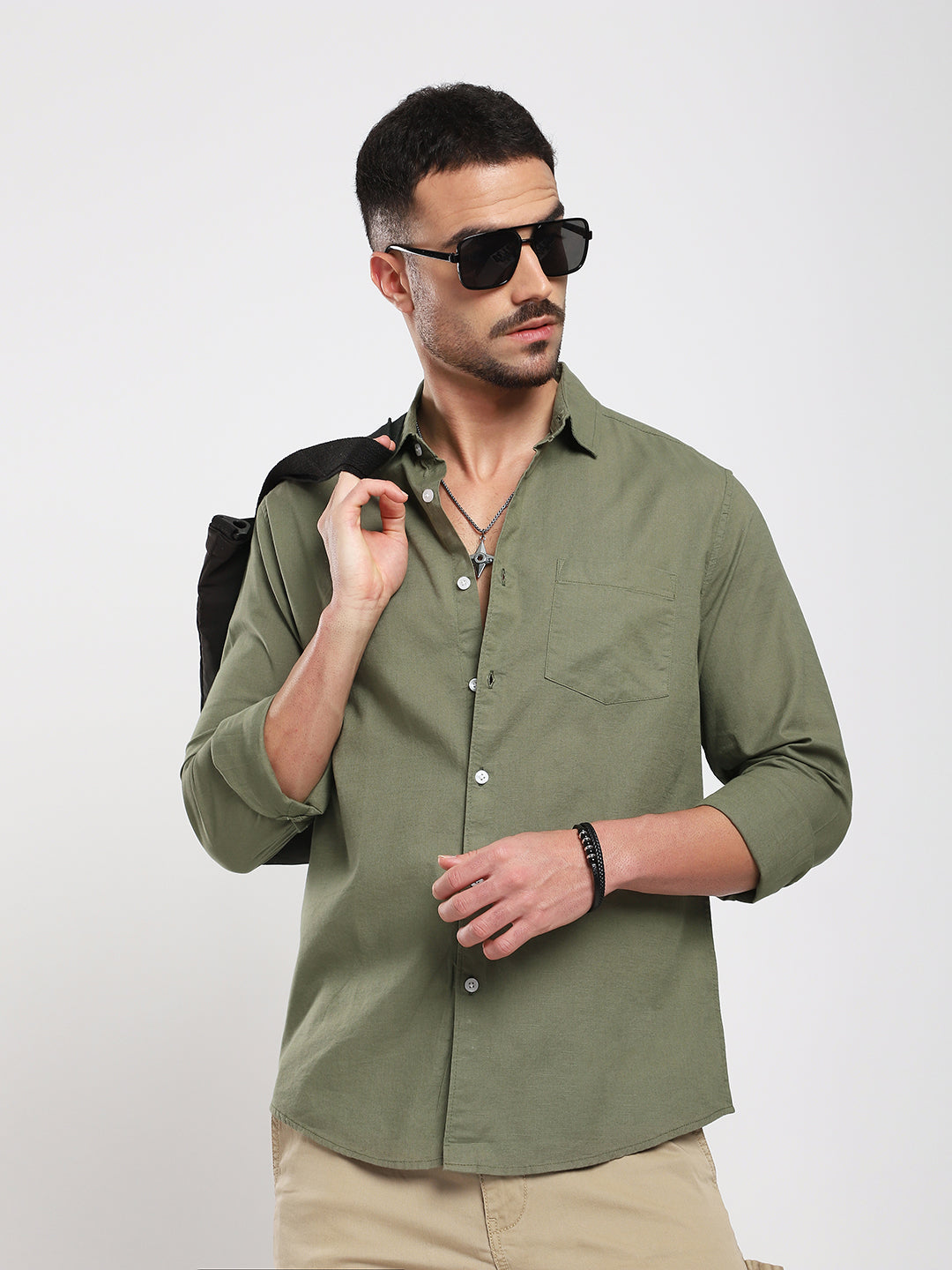 Minimal Olive Haze Everyday Shirt