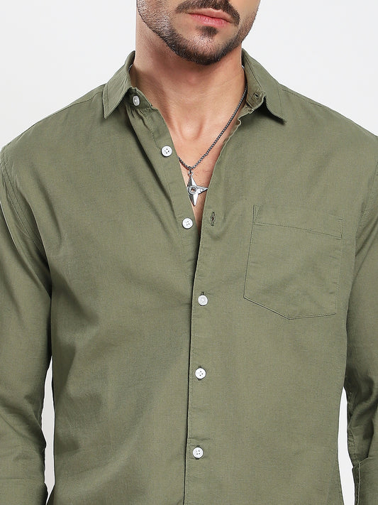 Minimal Olive Haze Everyday Shirt