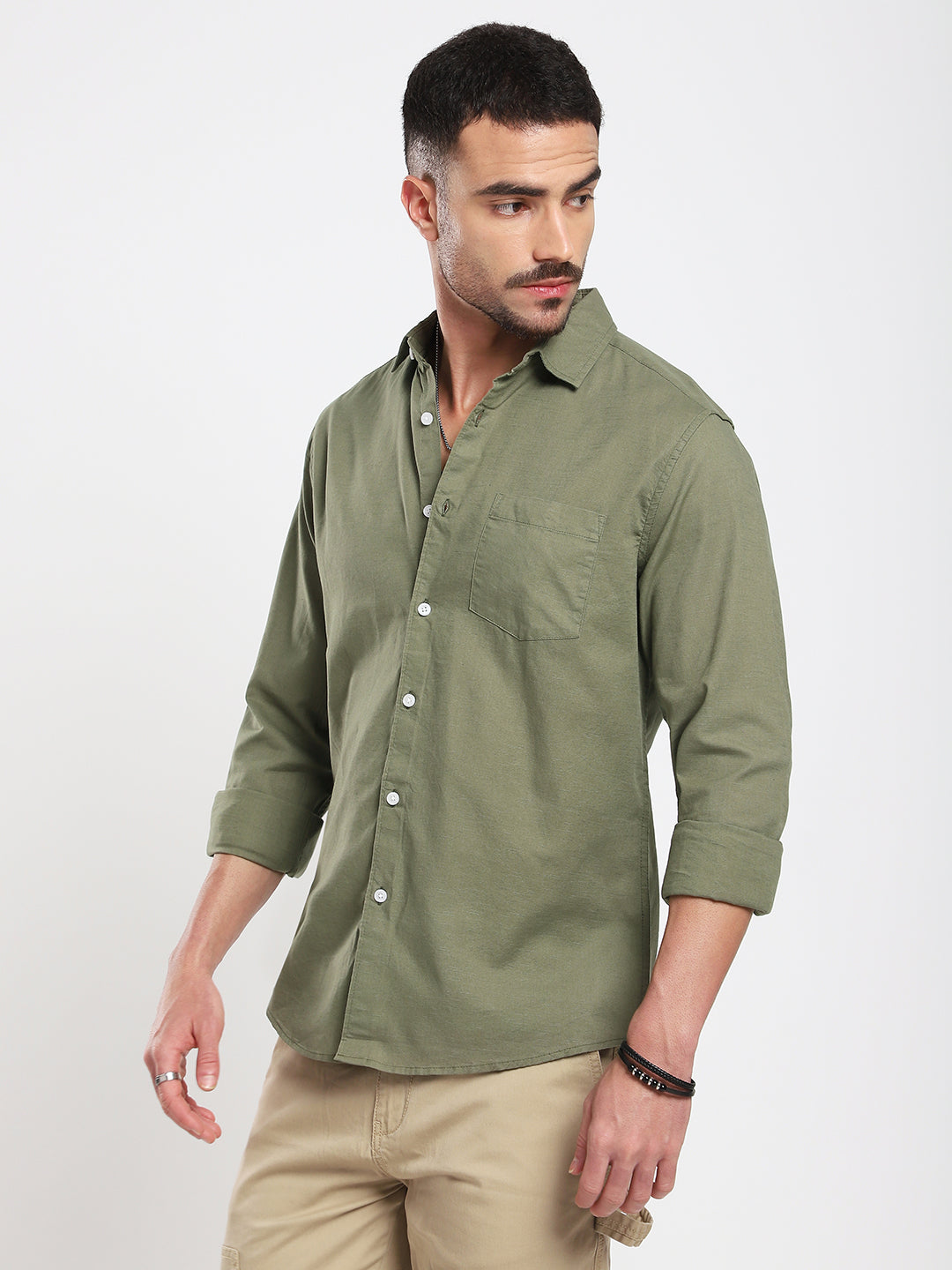 Minimal Olive Haze Everyday Shirt