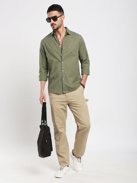 Minimal Olive Haze Everyday Shirt