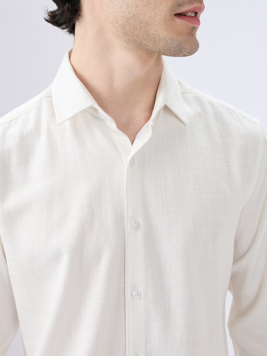 Glacier White Slub Textured Everyday Shirt