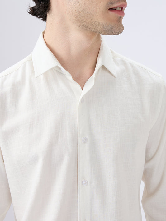 Glacier White Slub Textured Everyday Shirt