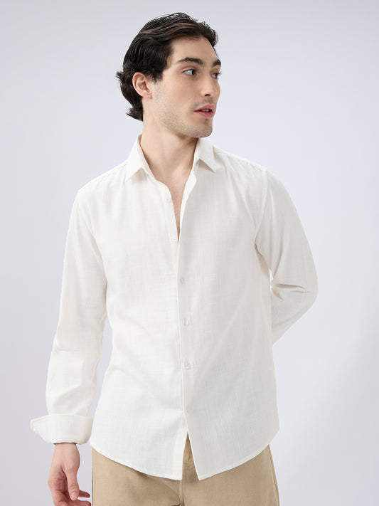 Glacier White Slub Textured Everyday Shirt
