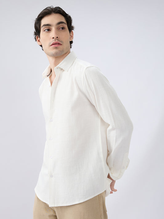 Glacier White Slub Textured Everyday Shirt