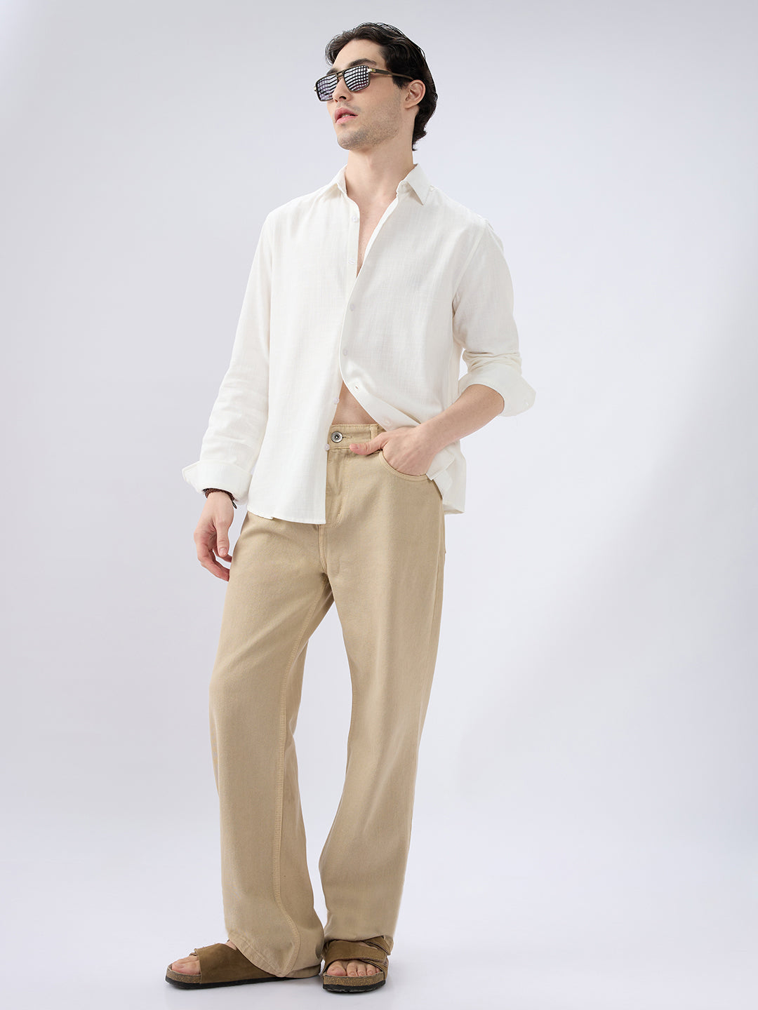 Glacier White Slub Textured Everyday Shirt