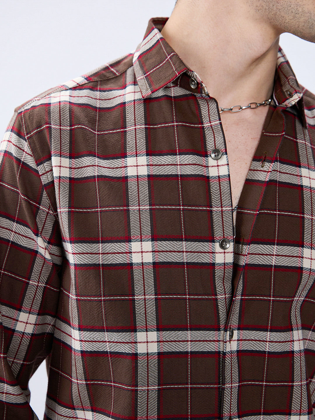 Premium Cotton Elegant Checkmate Brown Shirt