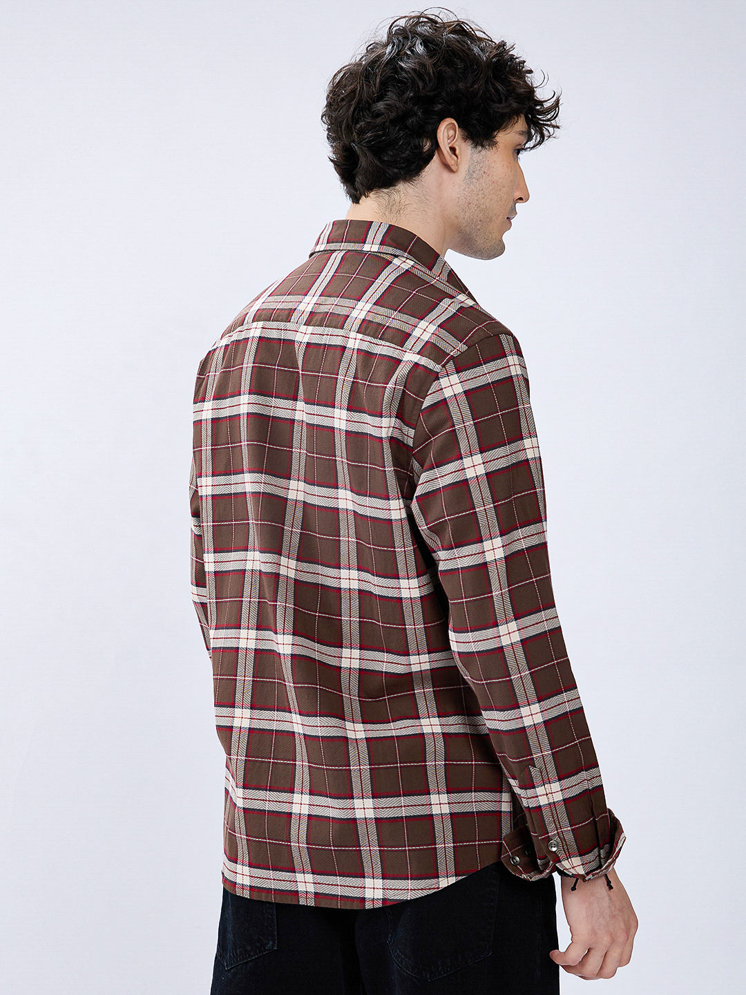 Premium Cotton Elegant Checkmate Brown Shirt