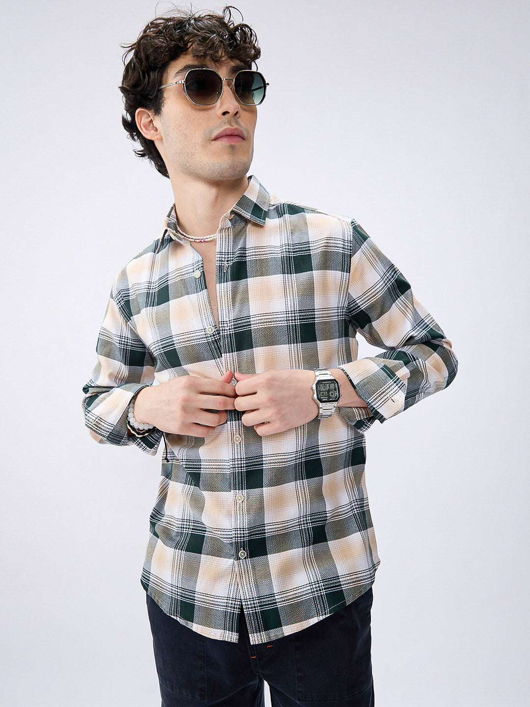 Premium Cotton Nature Hue Tartan Checkered Shirt