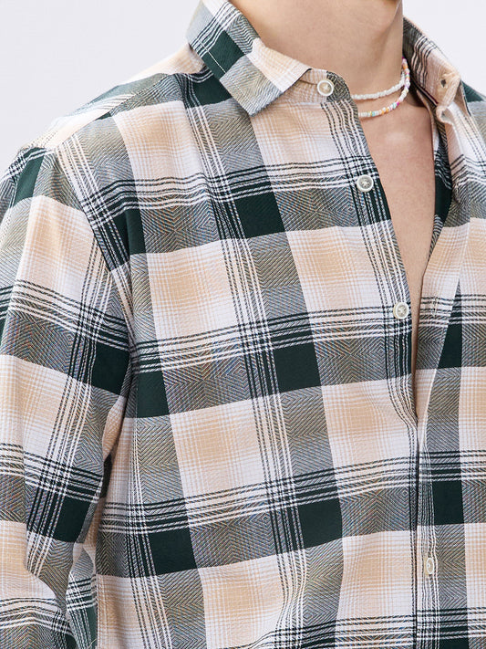 Premium Cotton Nature Hue Tartan Checkered Shirt