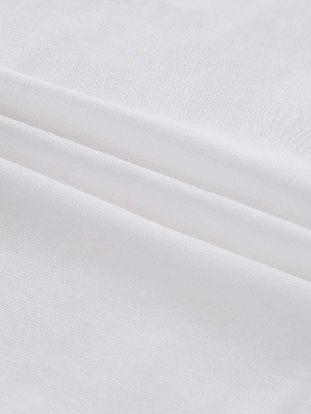 Pristine White Linen Textured Boxy Fit Crop Shirt