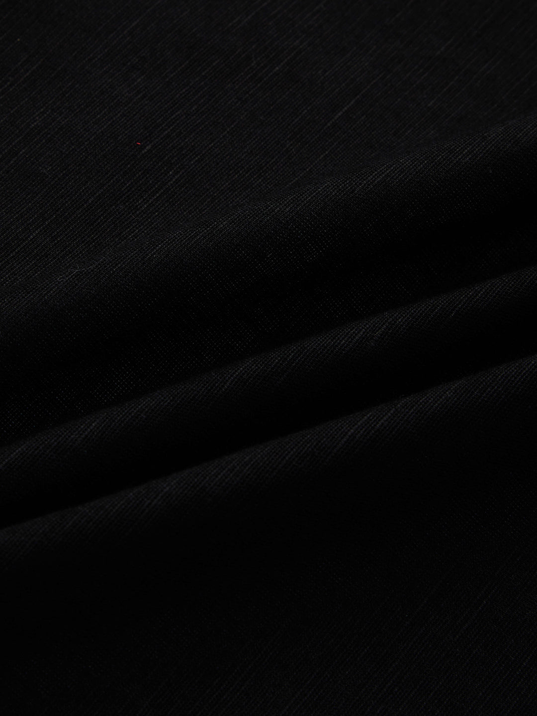 Black Subtle Linen Texture Oversized Crop Shirt