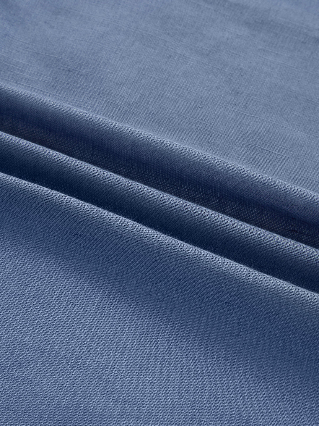Glaucous Blue Linen Luxe Boxy Fit Crop Shirt