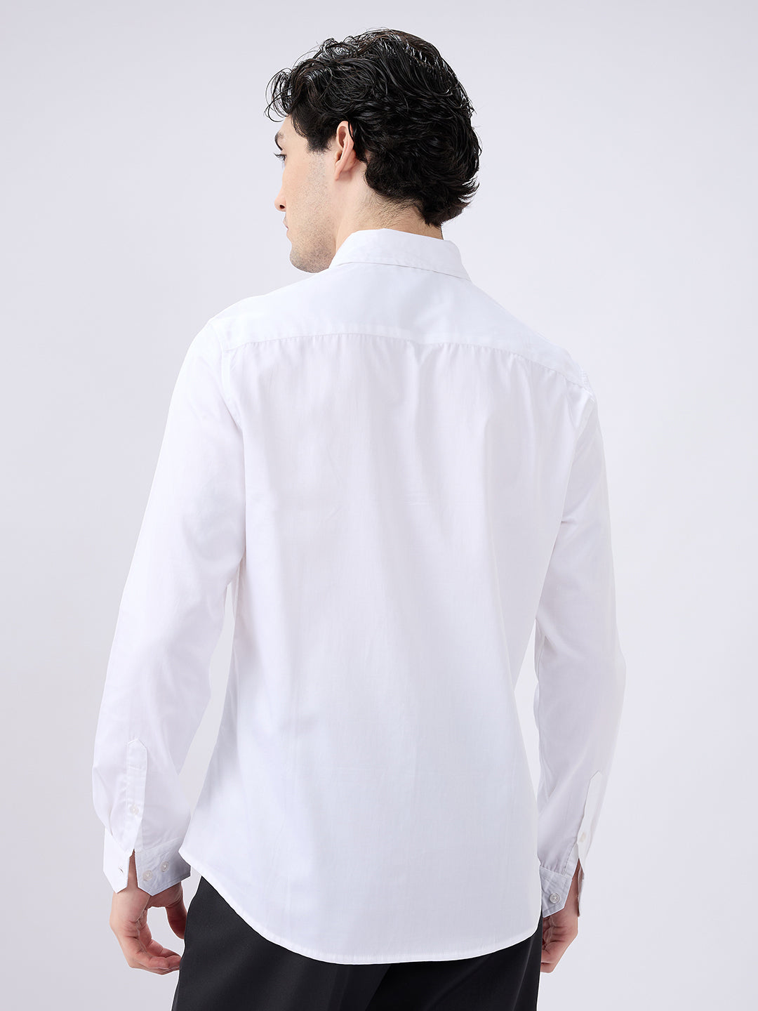 Pearl White Radiance Premium Satin Shirt