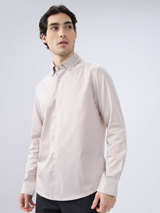 Neutral Grey Edit Satin Shirt