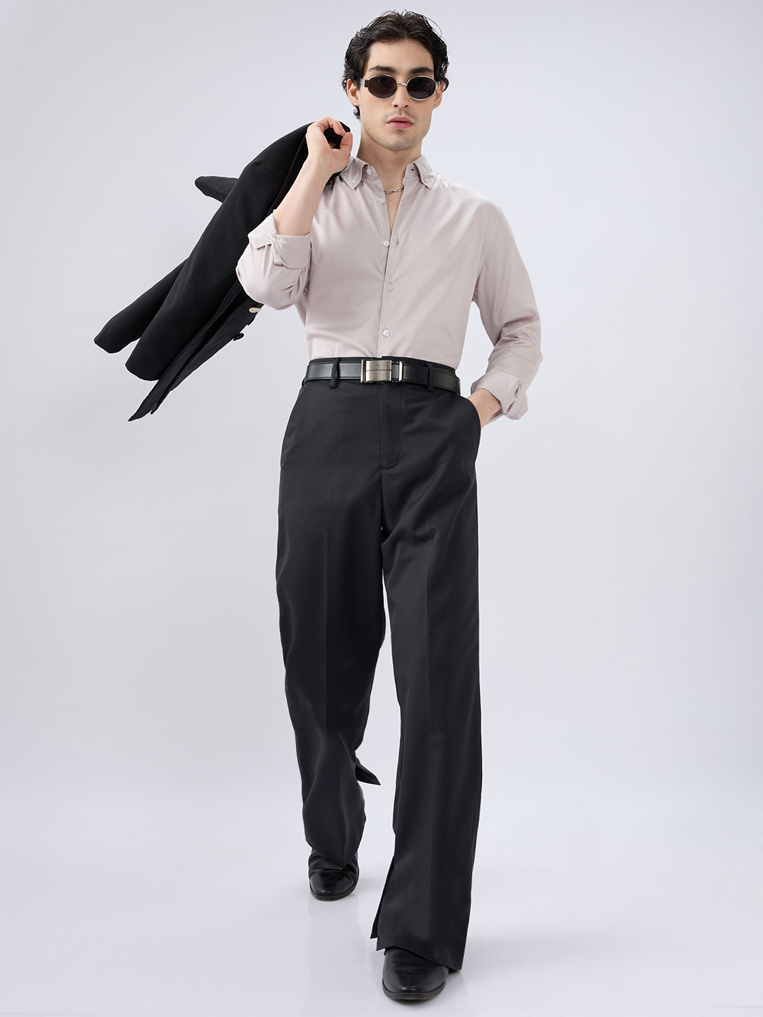 Neutral Grey Edit Satin Shirt