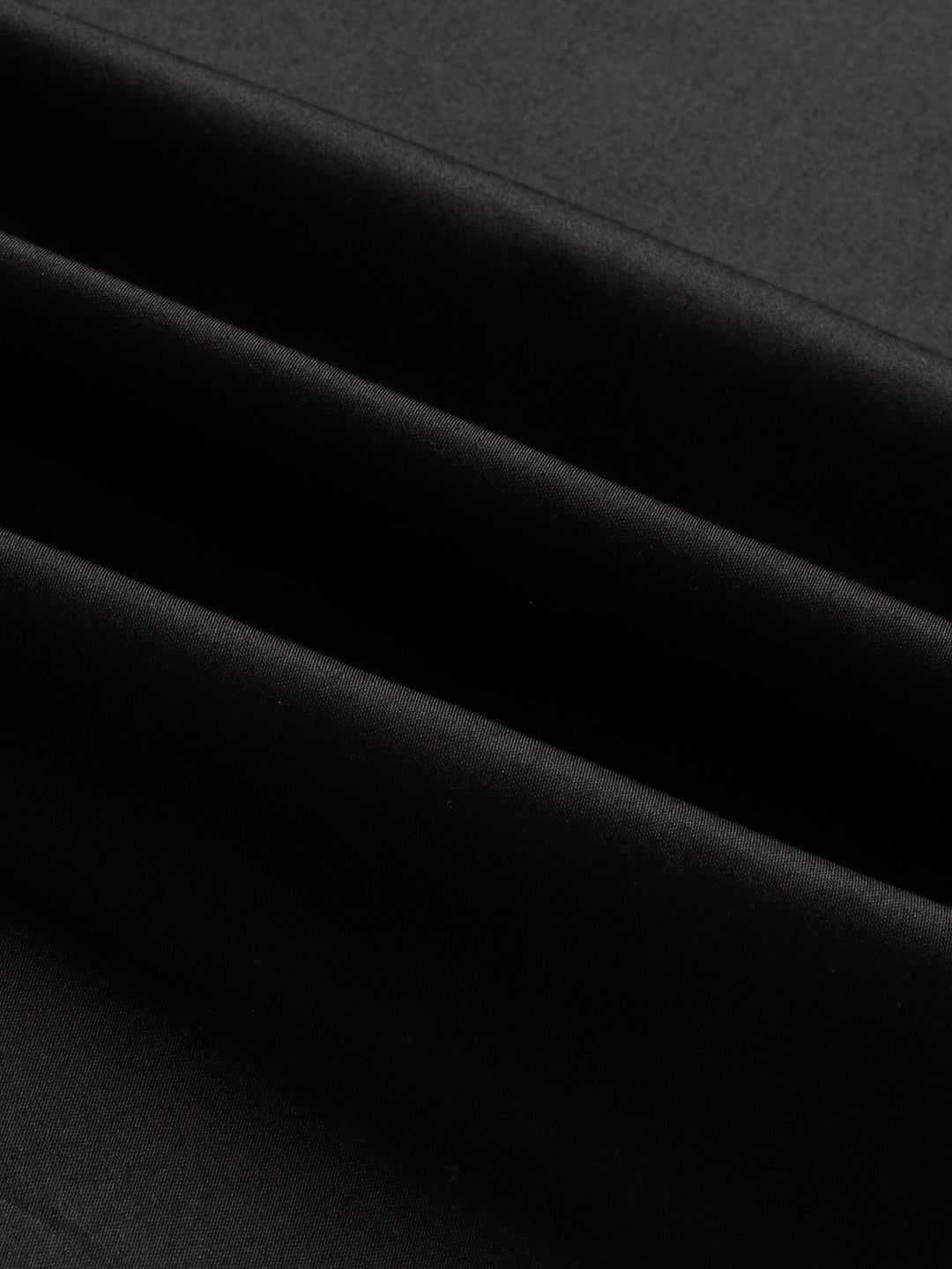 Jet Black Satin Button-Down Collar Luxe Shirt