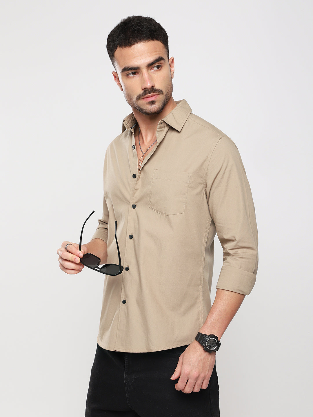 Classic Khaki Poplin Shirt