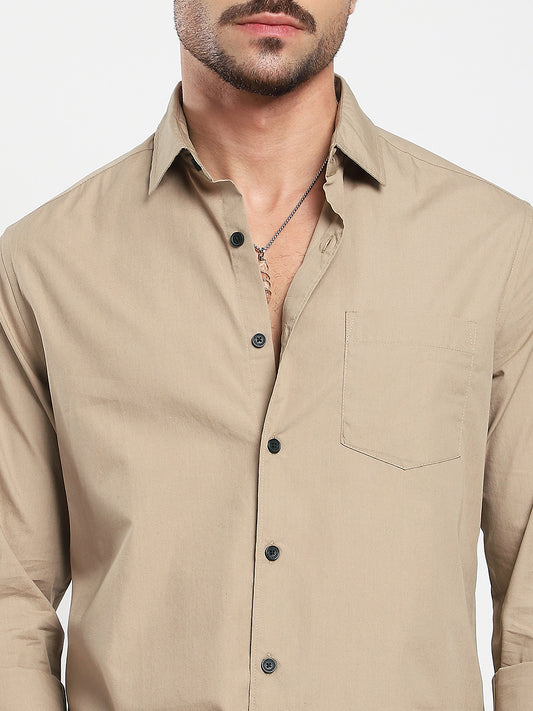 Classic Khaki Poplin Shirt