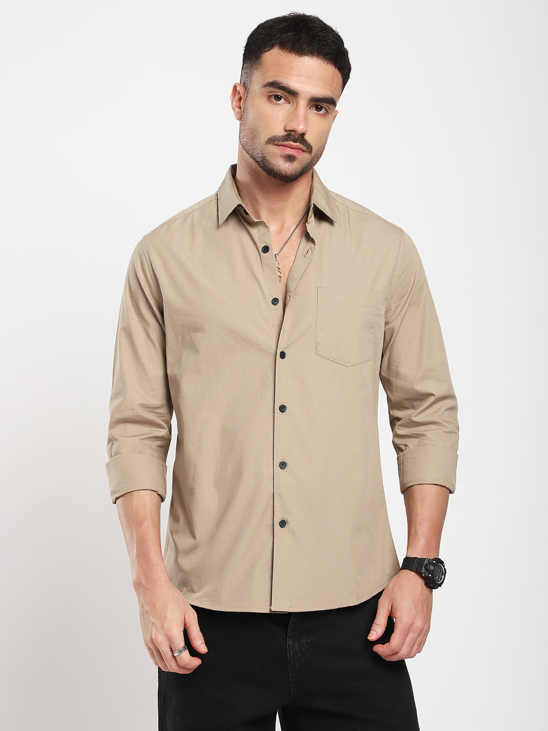 Classic Khaki Poplin Shirt