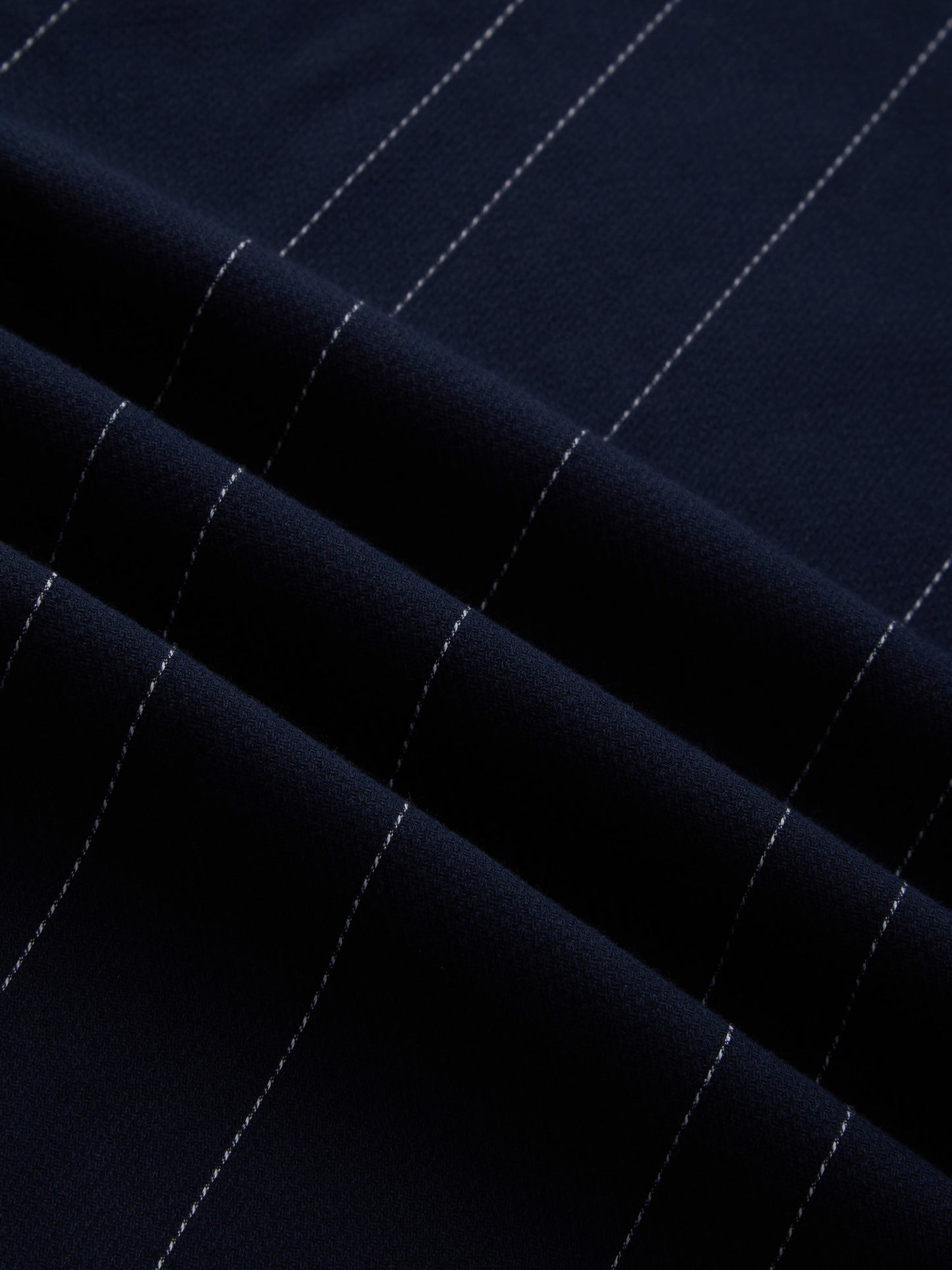 Navy Contrast Stitch Vertical Striped Shirt