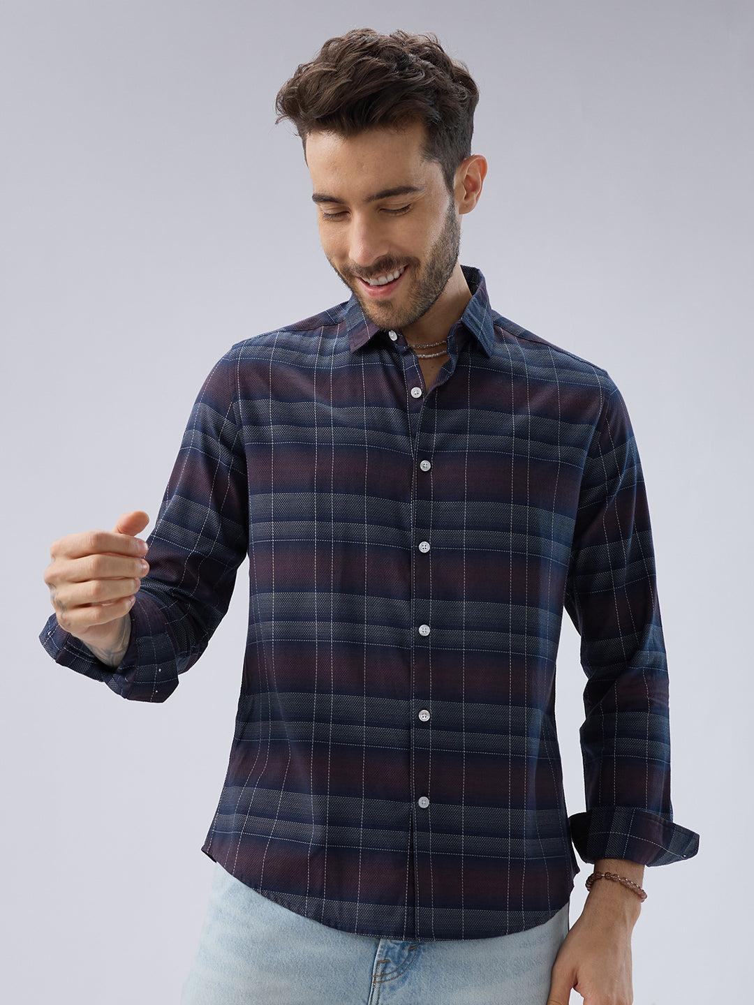 Premium Cotton Multitone Checks Shirt