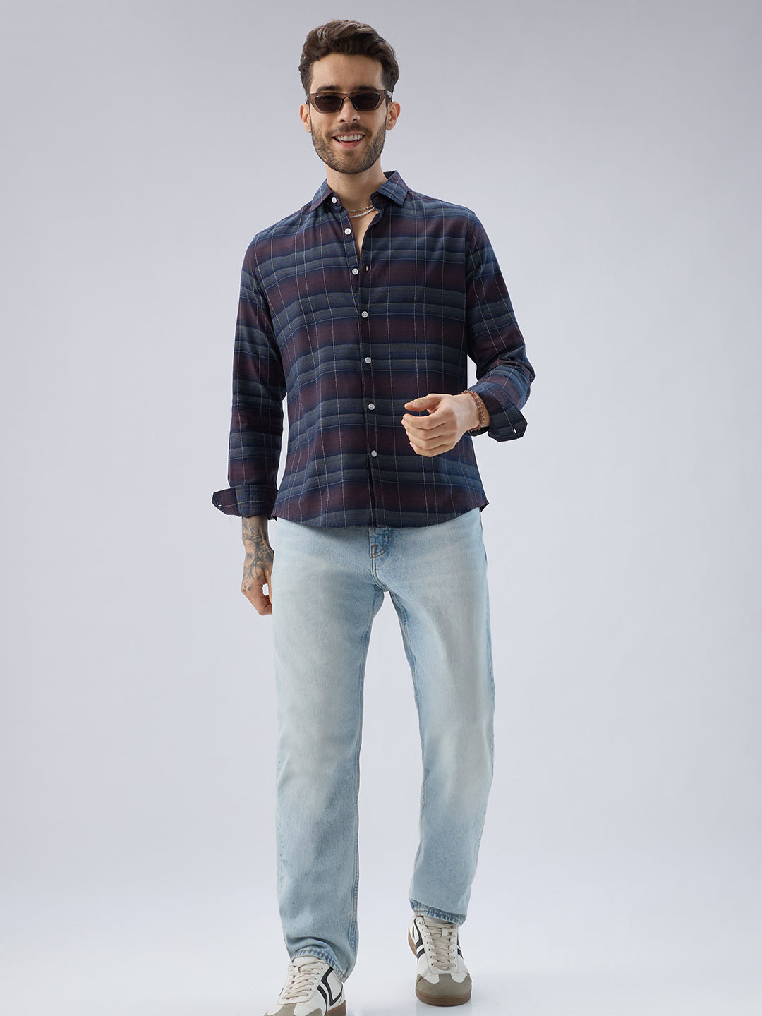 Premium Cotton Multitone Checks Shirt