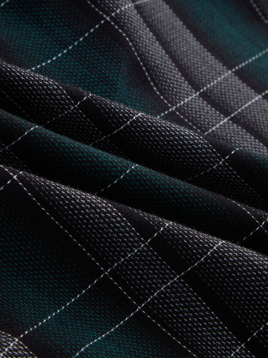 Premium Cotton Black Windowpane Checkered Grid Shirt