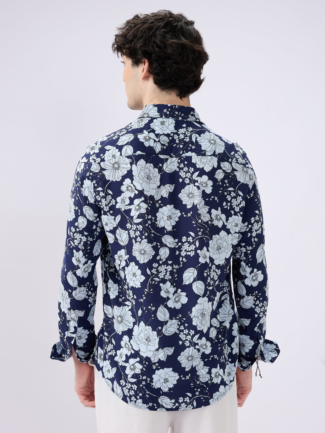 Navy Floral Escape Holiday Shirt
