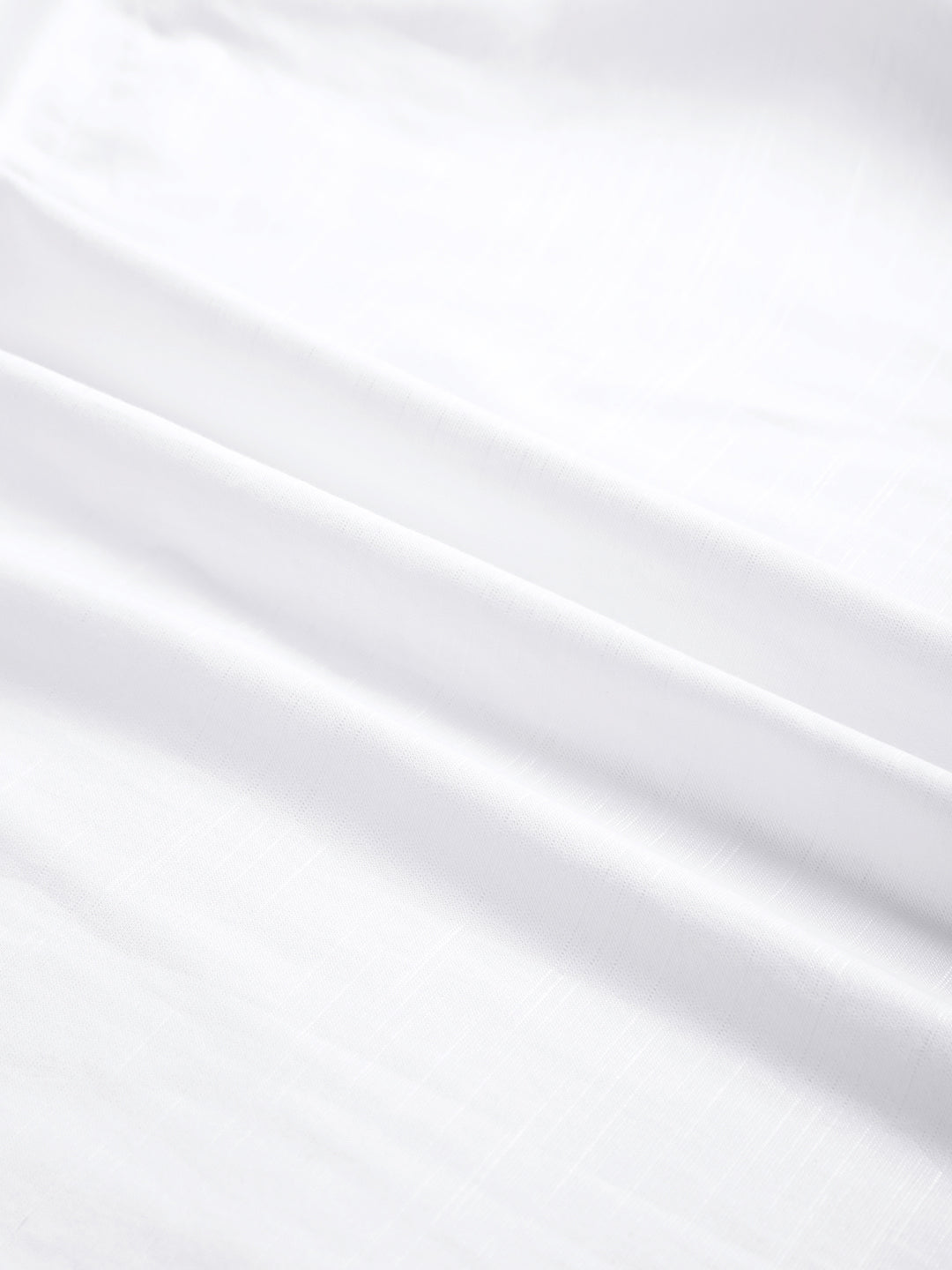 Pearl White Refined Slub Texture Oversized Crop Shirt