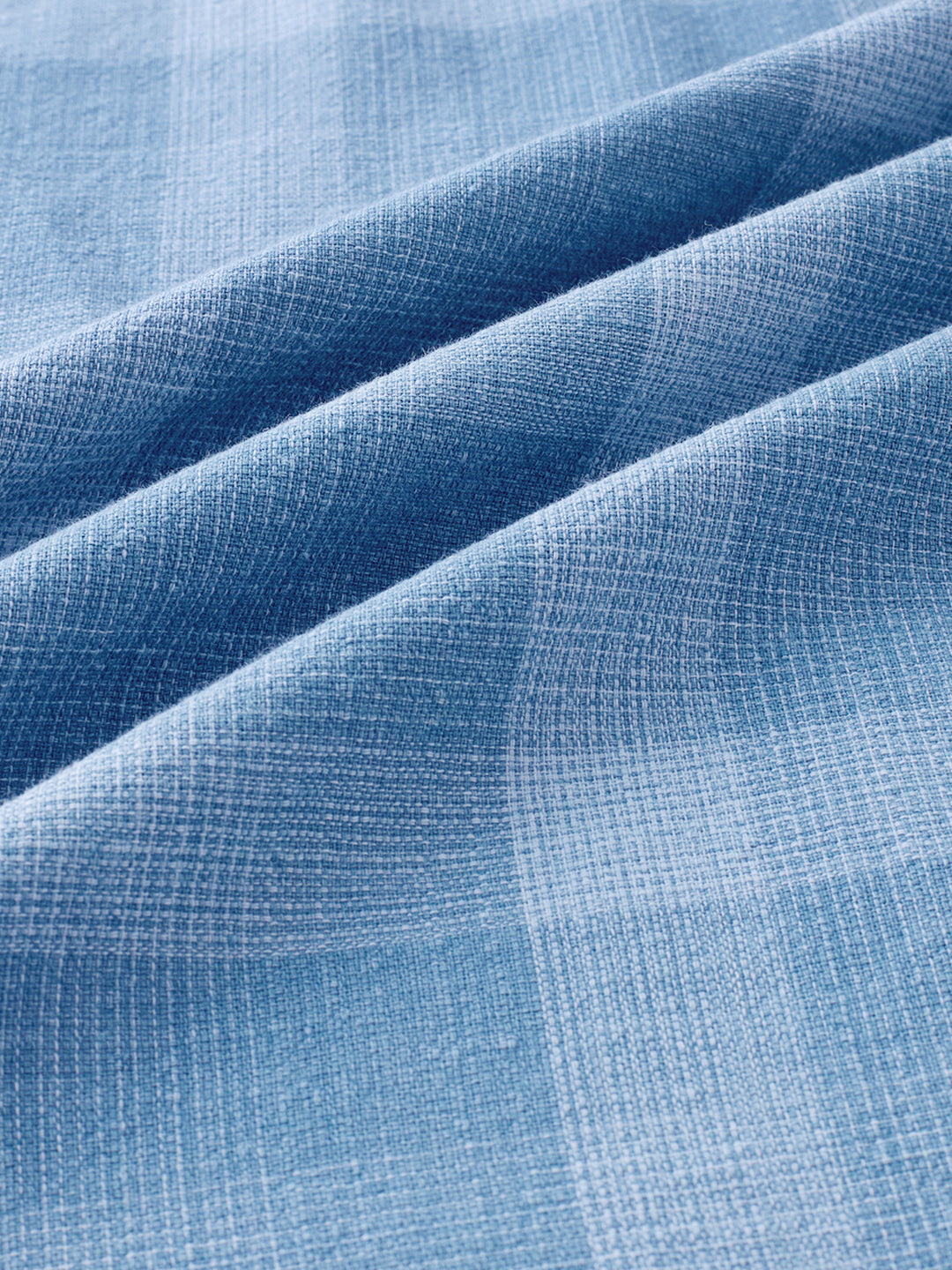 Arctic Mist Denim Shadow Checks Boxy Fit Crop Shirt