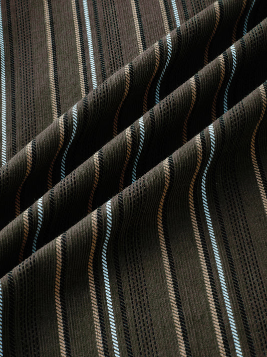 Forest Vibe Multi-Stripe Olive Twin Pocket Corduroy Shirt