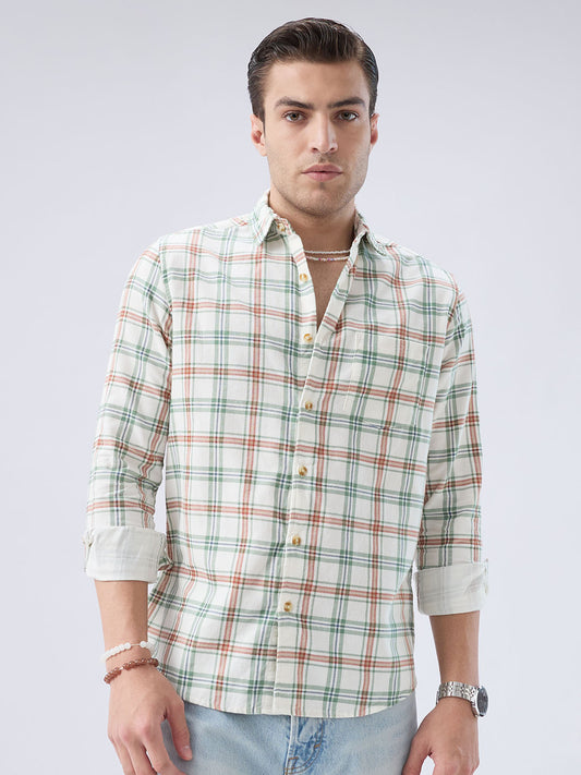 Evergreen Autumn Grove Checks Corduroy Shirt