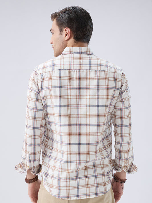 Desert Beige Vintage Corduroy Checks Shirt