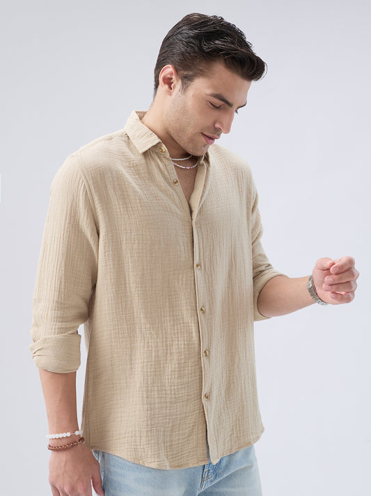 Warm Beige Double Cloth Shirt