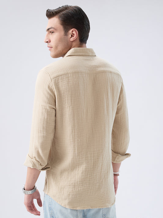 Warm Beige Double Cloth Shirt
