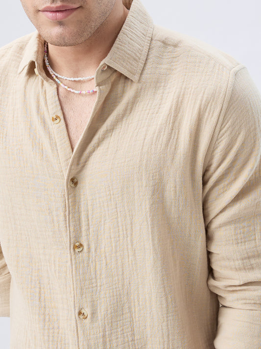 Warm Beige Double Cloth Shirt