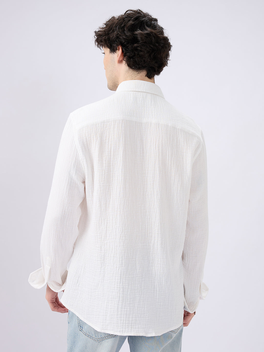 Elegant Cloud White Double Cloth Shirt