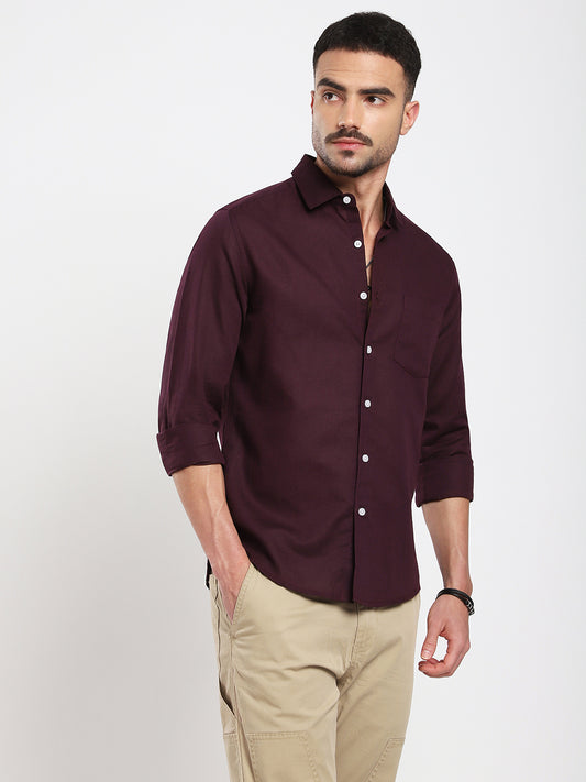 Royal Plum Essence Pure Linen Shirt