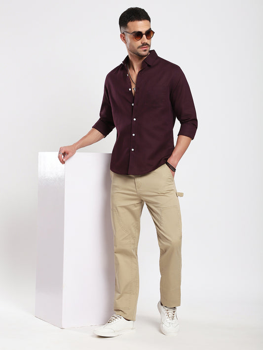 Royal Plum Essence Pure Linen Shirt
