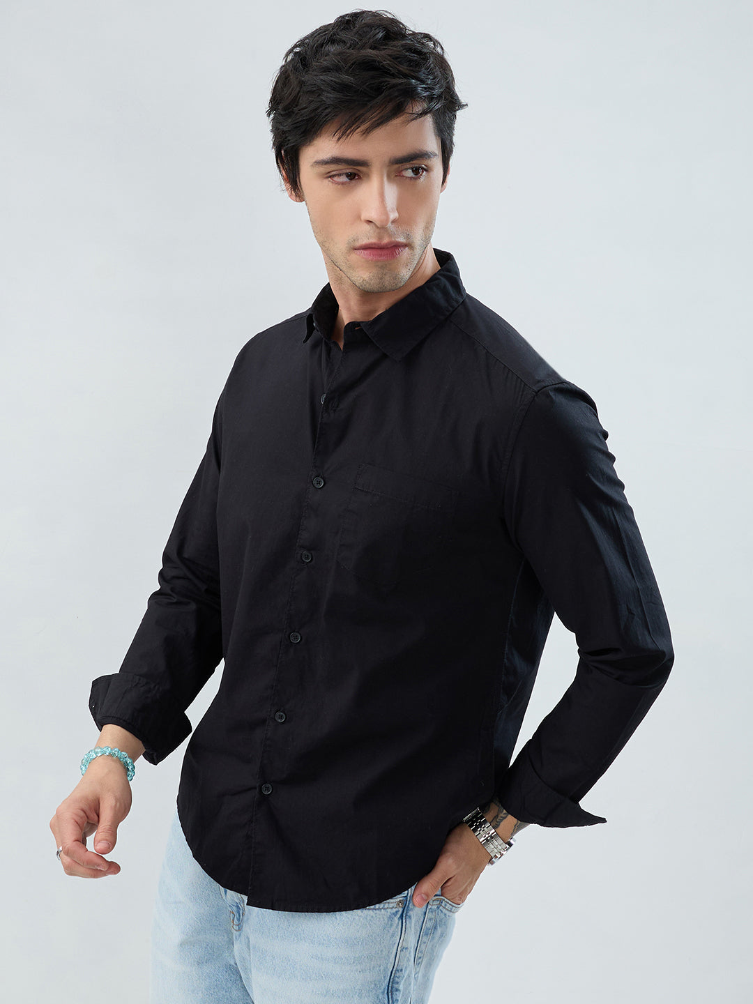 Timeless Black Poplin Shirt